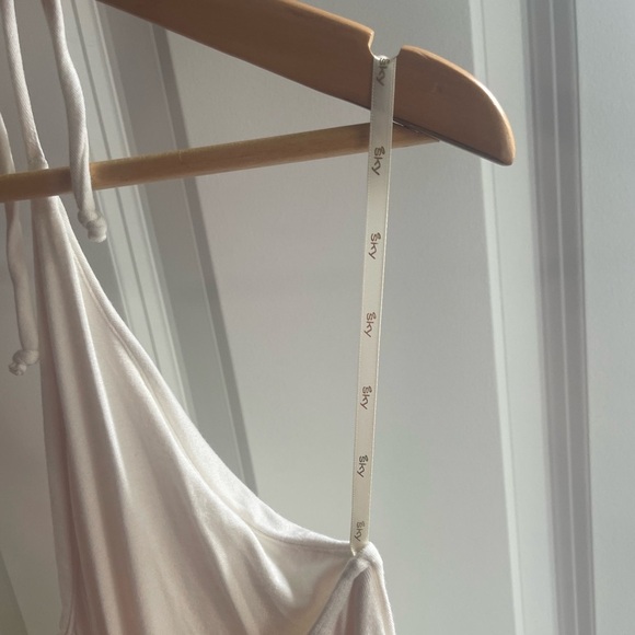 SKY Brand Halter Gown Dramatic Open Back Rayon Spandex Blend Pocahontas Large - Picture 9 of 11